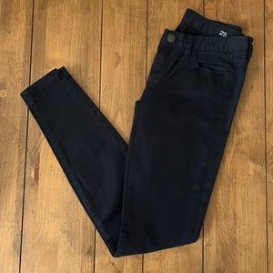 J. Crew Dark Charcoal Gray Toothpick Jeans (Size 25)